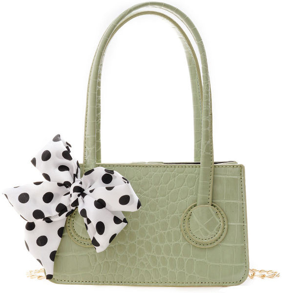 Κομψή παιδική μίνι τσάντα σε τετράγωνο σχήμα με κοντή και μακριά λαβή