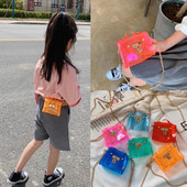 Μοντέρνα παιδική διαφανής τσάντα με αγκράφα για κορίτσια