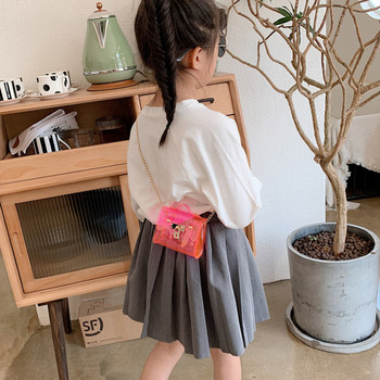Μοντέρνα παιδική διαφανής τσάντα με αγκράφα για κορίτσια