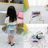 Μοντέρνα παιδική στρογγυλή τσάντα με μακριά λαβή για κορίτσια