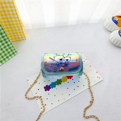 Μοντέρνα παιδική στρογγυλή τσάντα με μακριά λαβή για κορίτσια