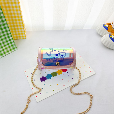 Μοντέρνα παιδική στρογγυλή τσάντα με μακριά λαβή για κορίτσια