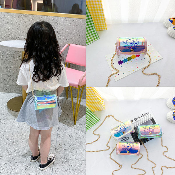 Μοντέρνα παιδική στρογγυλή τσάντα με μακριά λαβή για κορίτσια