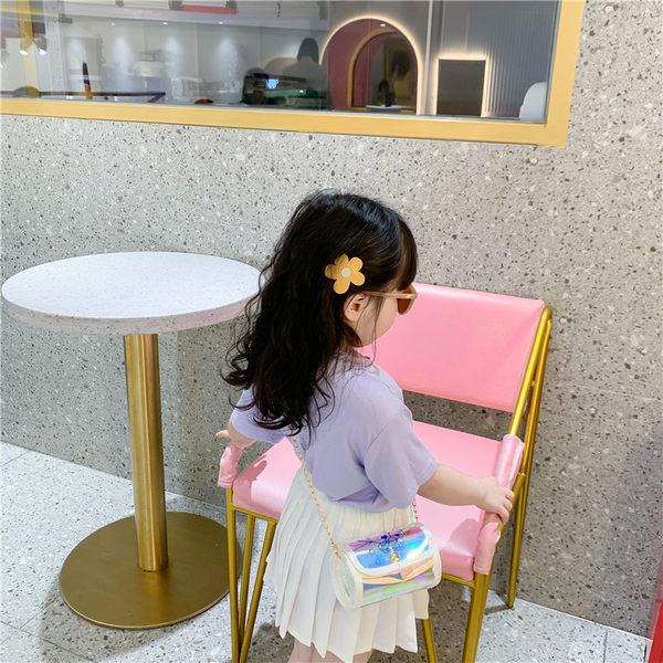 Μοντέρνα παιδική στρογγυλή τσάντα με μακριά λαβή για κορίτσια