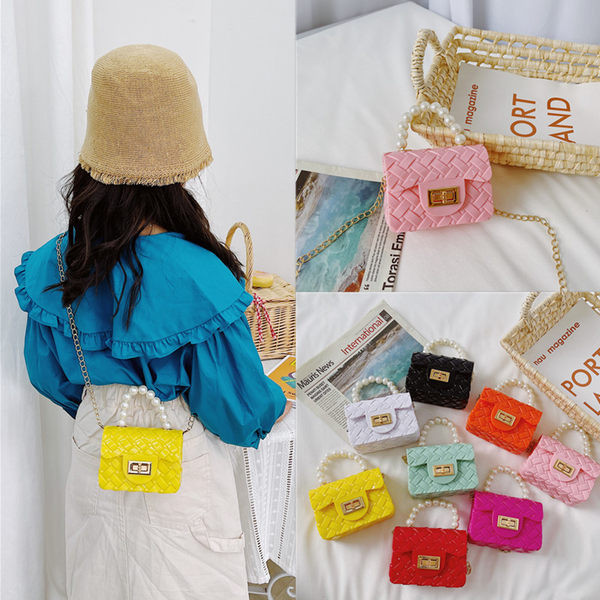 Κομψή μίνι παιδική τσάντα απλό μοντέλο με κοντή και μακριά λαβή