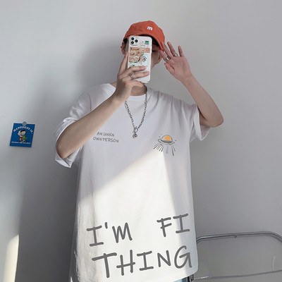 Ανδρικό μπλουζάκι με απλικέ και κοντά μανίκια σε διάφορα χρώματα