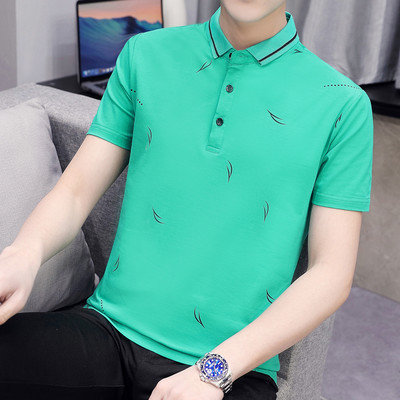 Ανδρική μπλούζα με κλασικό γιακά και κέντημα σε διάφορα χρώματα