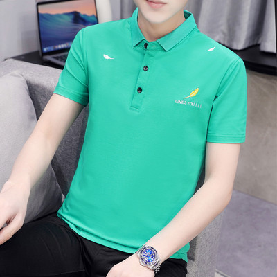 Ανδρική μπλούζα με κλασικό γιακά και κέντημα σε διάφορα χρώματα