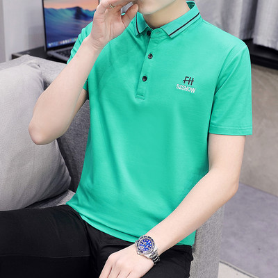 Ανδρική μπλούζα με κλασικό γιακά και κέντημα σε διάφορα χρώματα