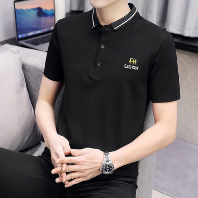 Ανδρική μπλούζα με κλασικό γιακά και κέντημα σε διάφορα χρώματα