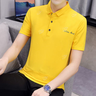 Ανδρική μπλούζα με κλασικό γιακά και κέντημα σε διάφορα χρώματα