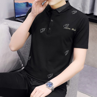 Ανδρική μπλούζα με κλασικό γιακά και κέντημα σε διάφορα χρώματα