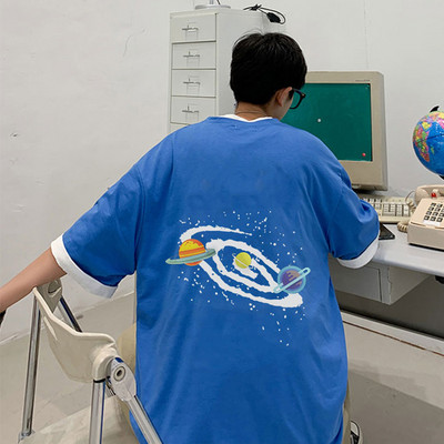 Ανδρικό καλοκαιρινό μπλουζάκι με επιγραφές και 3/4 μανίκια