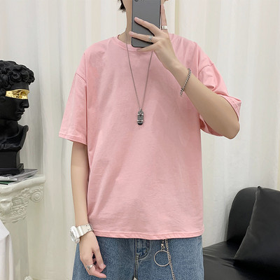 Puuvillane ühevärviline T-särk tavaline mudel