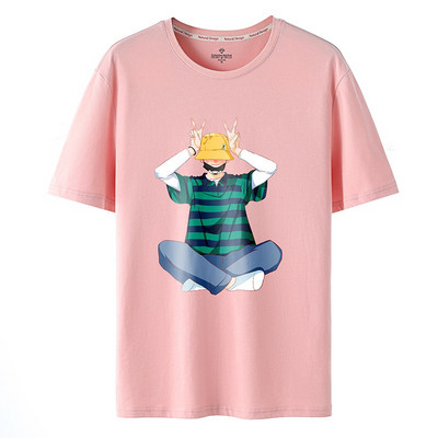 Ανδρικό μπλουζάκι με απλικέ χρώμα και μανίκια 3/4