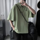 Suvine lai pluus klassikalise krae ja taskuga