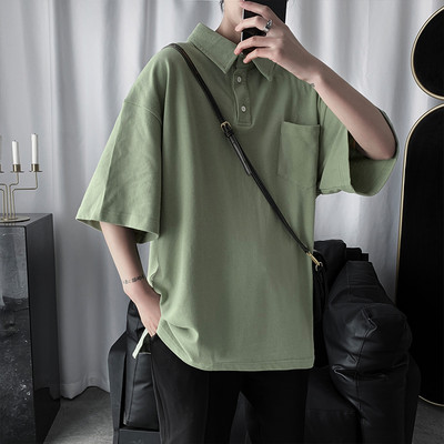 Suvine lai pluus klassikalise krae ja taskuga