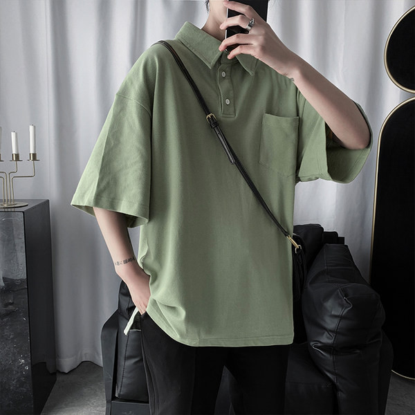 Suvine lai pluus klassikalise krae ja taskuga