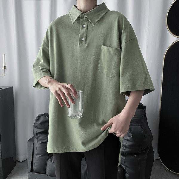 Suvine lai pluus klassikalise krae ja taskuga