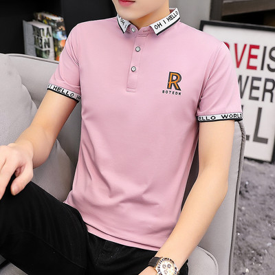 Ανδρική μπλούζα νέου μοντέλου με κέντημα και κλασικό κολάρο σε διάφορα χρώματα