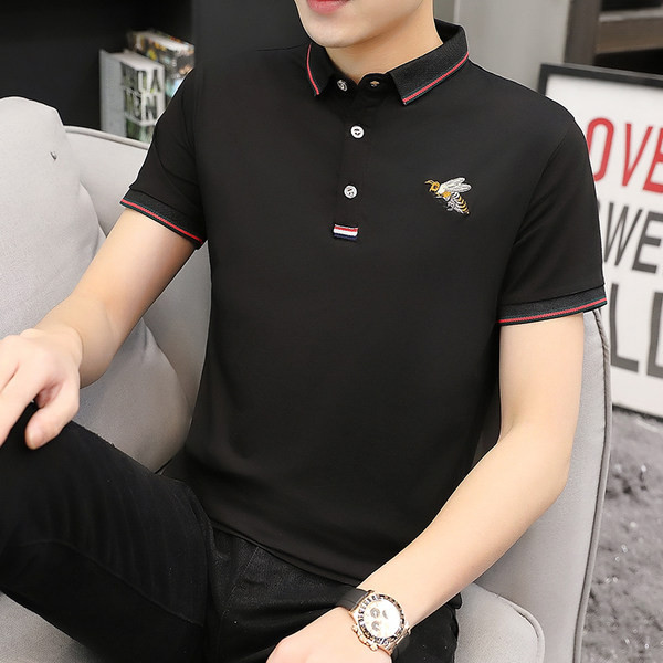 Ανδρική μπλούζα νέου μοντέλου με κέντημα και κλασικό κολάρο σε διάφορα χρώματα