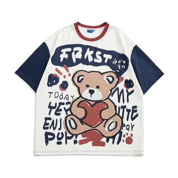 Värviline vabaaja t-särk ovaalse kaelusega