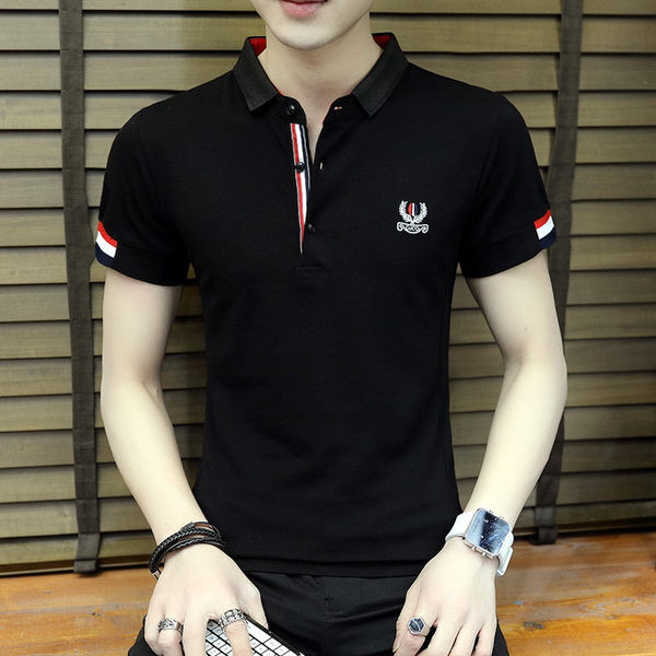 Uue mudeli lühikeste varrukate ja tikandiga meeste pluus