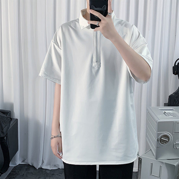 Ανδρικό μπλουζάκι με φαρδύ μοντέλο με φερμουάρ