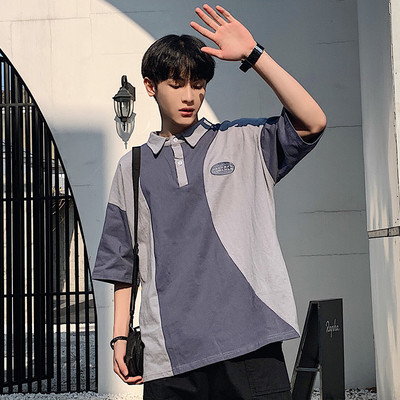 Καλοκαιρινή μπλούζα unisex μοντέλο με κλασικό κολάρο και 3/4 μανίκια