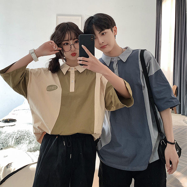 Καλοκαιρινή μπλούζα unisex μοντέλο με κλασικό κολάρο και 3/4 μανίκια