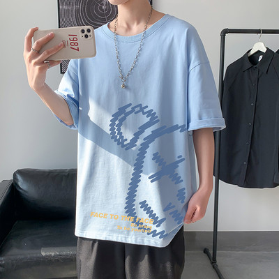 Ανδρικό μπλουζάκι με μανίκια 3/4 - φαρδύ μοντέλο