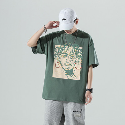 Мъжка тениска с апликация широк модел 