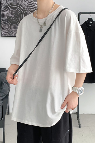 Ühevärviline 3/4 varrukatega meeste T-särk