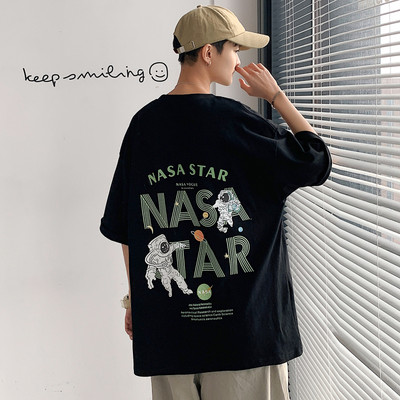 Meeste T-särk kirjade ja lühikeste varrukatega – lai mudel