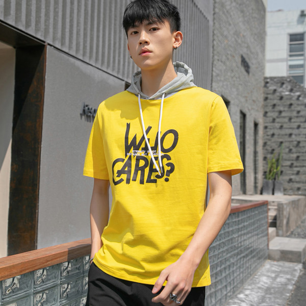 Juhuslik meeste pluus kapuutsiga ja lühikeste varrukatega