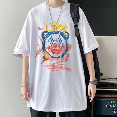 Ανδρικό φαρδύ μπλουζάκι με διάφορες εφαρμογές και 3/4 μανίκια