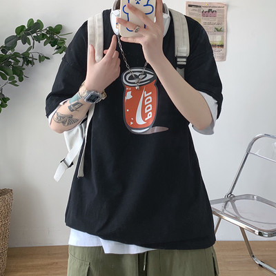 Ανδρικό μπλουζάκι με φαρδιά και κοντά μανίκια