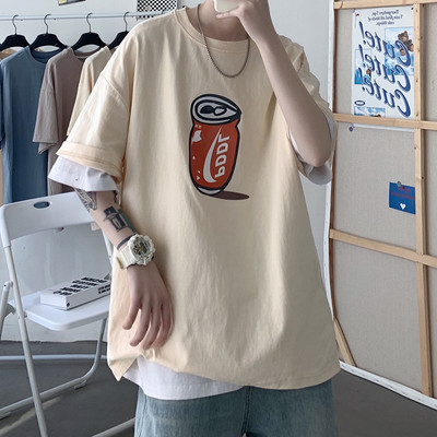 Ανδρικό μπλουζάκι με φαρδιά και κοντά μανίκια