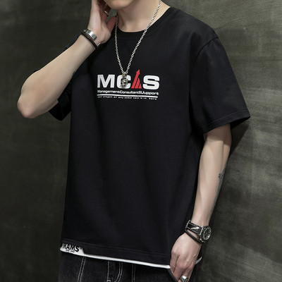 Vabaaja meeste lühikeste varrukate ja aplikatsiooniga T-särk - mitu mudelit