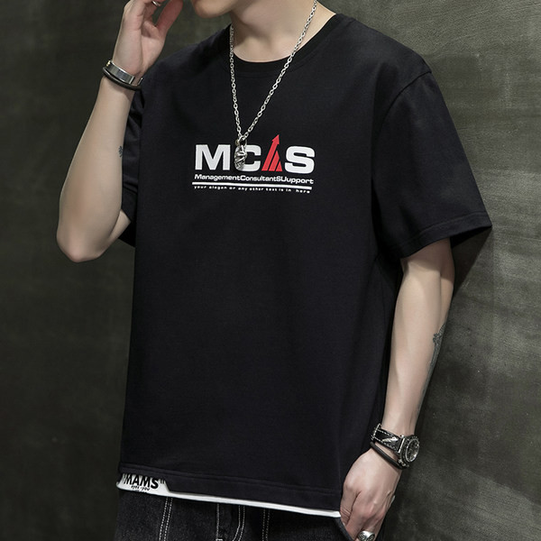 Vabaaja meeste lühikeste varrukate ja aplikatsiooniga T-särk - mitu mudelit