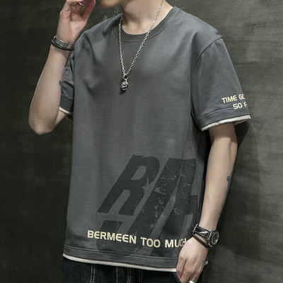 Meeste vabaaja lühikeste varrukatega T-särk – ümara kaelusega