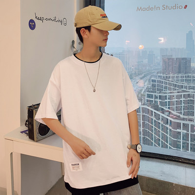 Casual φαρδύ μπλουζάκι με στρογγυλή λαιμόκοψη και 3/4 μανίκια