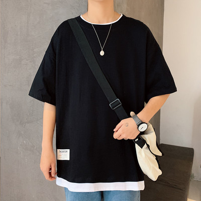 Casual φαρδύ μπλουζάκι με στρογγυλή λαιμόκοψη και 3/4 μανίκια