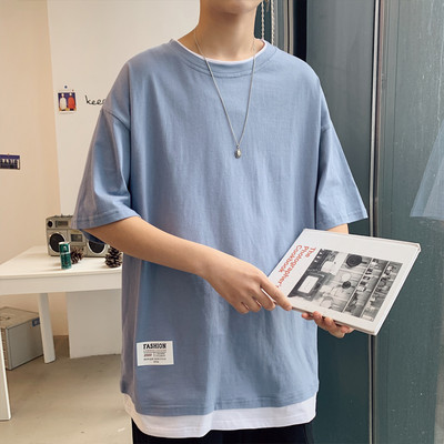 Casual φαρδύ μπλουζάκι με στρογγυλή λαιμόκοψη και 3/4 μανίκια