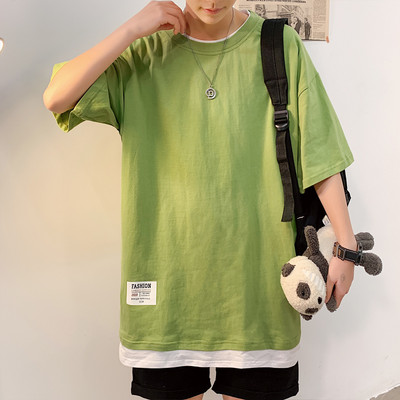 Casual φαρδύ μπλουζάκι με στρογγυλή λαιμόκοψη και 3/4 μανίκια