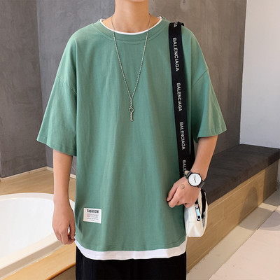 Casual φαρδύ μπλουζάκι με στρογγυλή λαιμόκοψη και 3/4 μανίκια