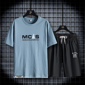 Aplikatsiooni ja ümara kaelusega vabaaja meeste T-särk - kuni 8XL