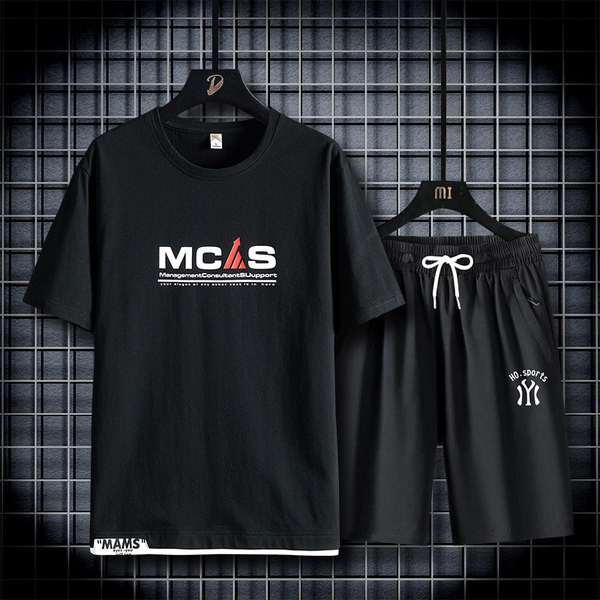 Aplikatsiooni ja ümara kaelusega vabaaja meeste T-särk - kuni 8XL