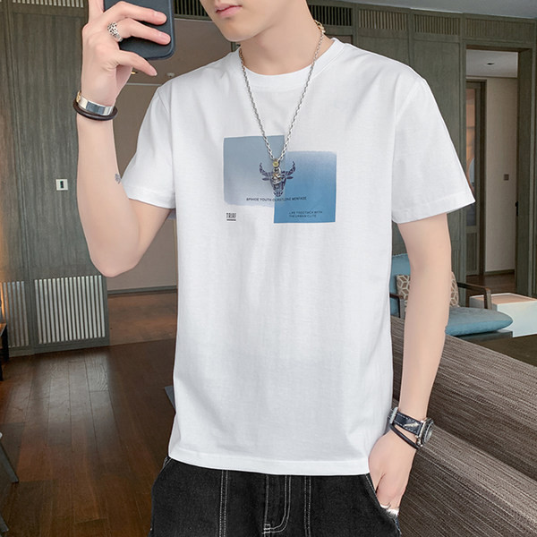 Ανδρικό μπλουζάκι με κοντά μανίκια - απλικέ