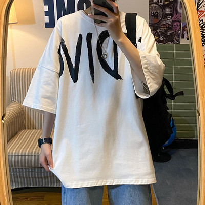 Casual T-särk kirjaga ja 3/4 varrukatega mudeliga